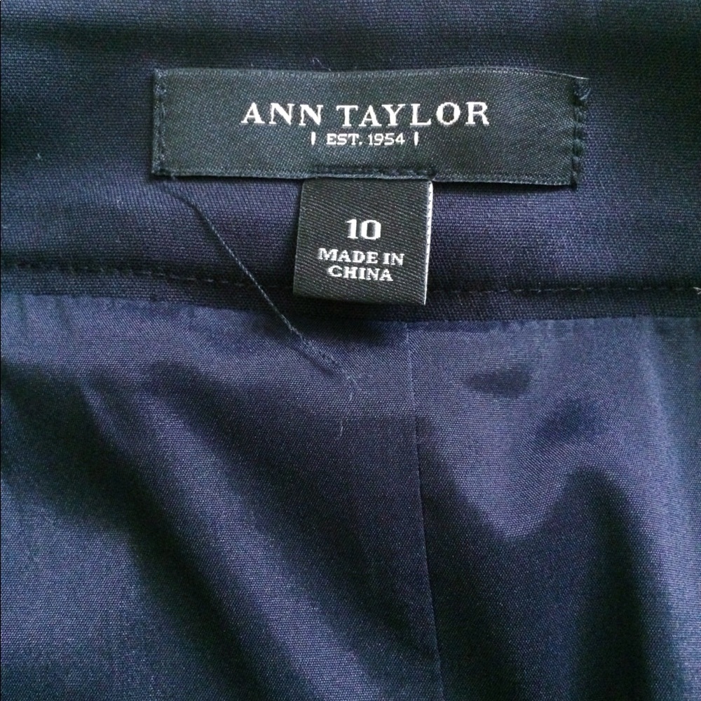 Ann Taylor Navy Button Front Pencil Skirt - Picture 4 of 5